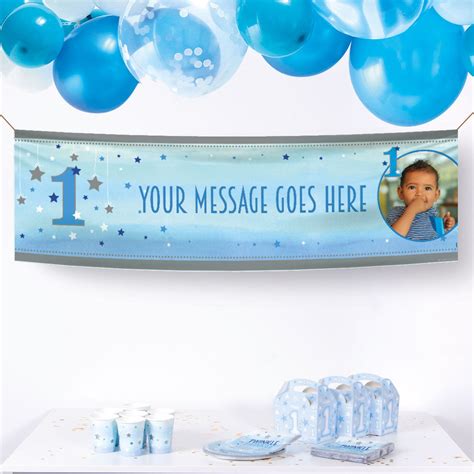 1st birthday photo banner|personalized birthday banners for 1st.